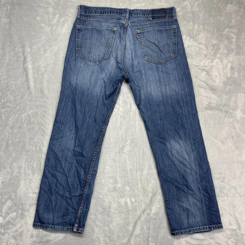 Levi's Jeans Mens 36x29 Blue Denim Medium‎ Wash Red Tab Straight Leg Streetwear